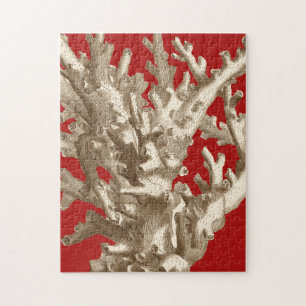Quebra-cabeça Coral Pequeno em Vermelho