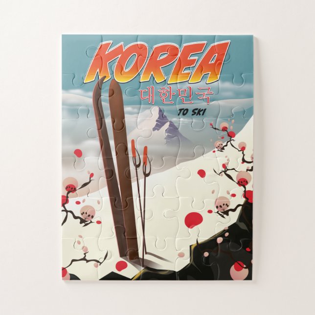 Quebra-cabeça Coreia para esquiar (Vertical)