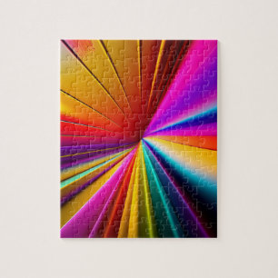Quebra-cabeça Cores 3D Raios Geométrico Abstrato