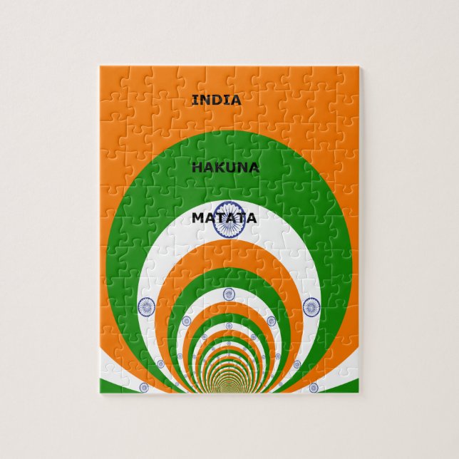 Quebra-cabeça Cores do Design da Bandeira Nacional da Índia. Hak (Vertical)