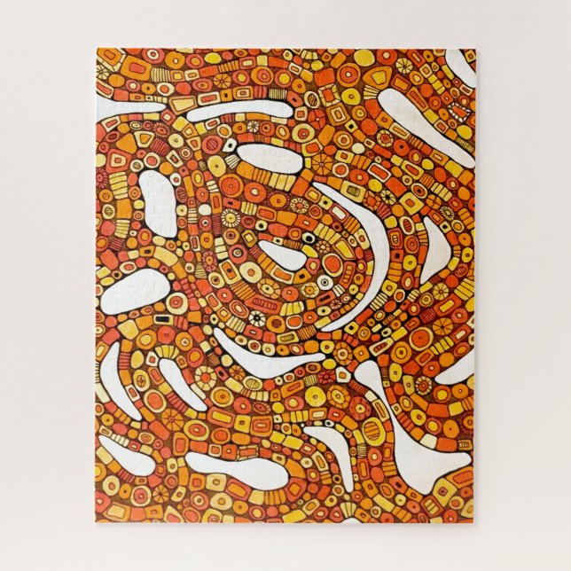 Quebra-cabeça Cores dos Anos 70 Vermelho Laranja Amarelo Design  (Vertical)