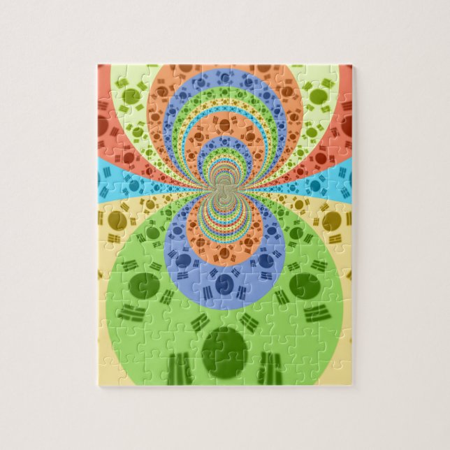 Quebra-cabeça Cores Tradicionais do ouro Vermelho Africano (Vertical)