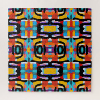 Quebra-cabeça Cores Únicas Abstratas Funky Olhar Pintado à Mão
