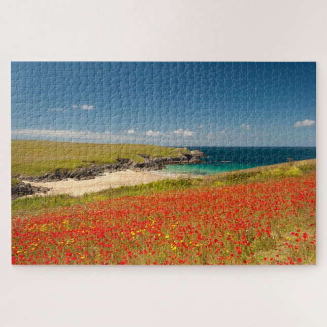Quebra-cabeça Cornish Coastal Poppy Fields (Horizontal)