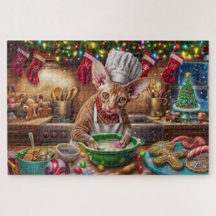 Quebra-cabeça Cornish Rex Confeitaria de Férias: Natal Festivo