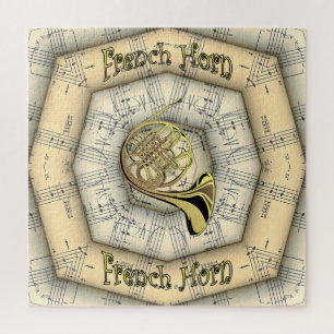 Quebra-cabeça Corno Francês ~ Design Musical Estranho ~ Único ~