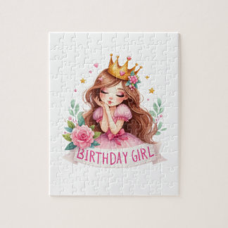 Quebra-cabeça Coroa de Princesa Menina de Aniversário