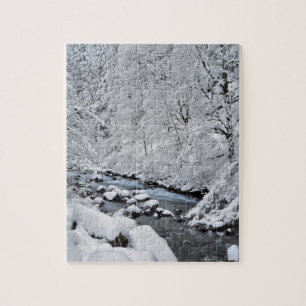 Quebra-cabeça Córrego branco nevado cênico, Oregon