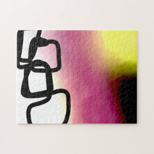 Quebra-cabeça Corrente de bloqueio: Abstrato cor-de-rosa, amarel