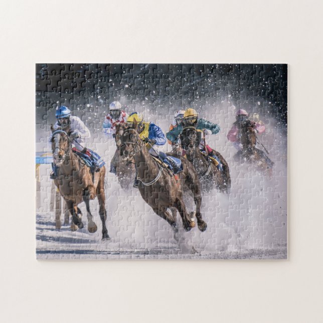 Quebra-cabeça Corrida de cavalos na neve (Horizontal)