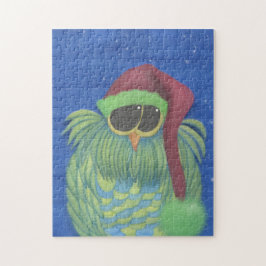 Quebra-cabeça Coruja Adorável com Papai Noel