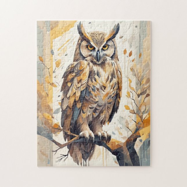 Quebra-cabeça Coruja Amarela [1/3] (Vertical)