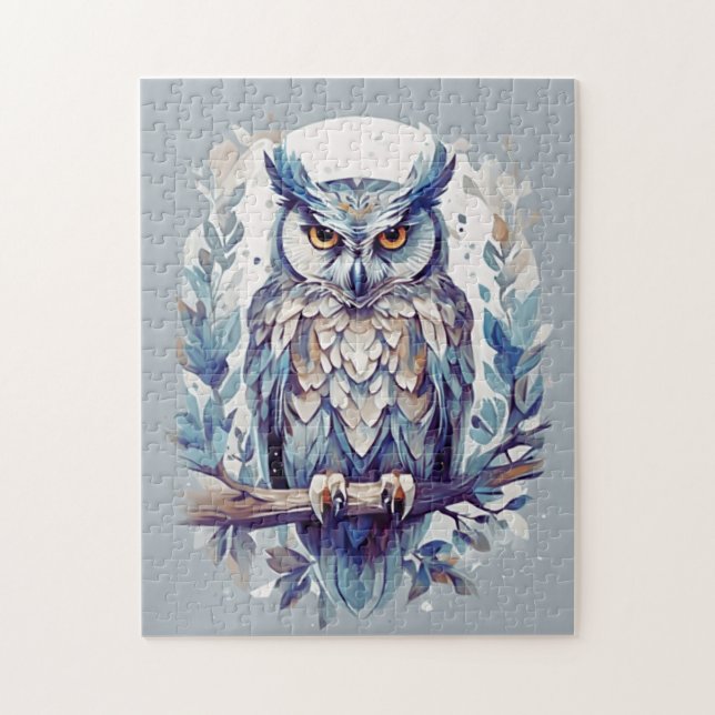 Quebra-cabeça Coruja Azul [3/3] (Vertical)