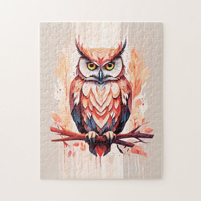 Quebra-cabeça Coruja Vermelha [2/3] (Vertical)