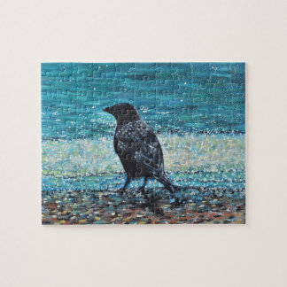 Quebra-cabeça Corvo na Pintura de Praia