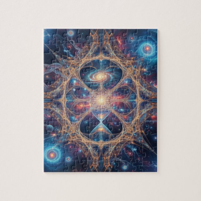 Quebra-cabeça Cosmic Sacred Geometry Galaxy Mandala Art (Vertical)