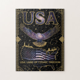Quebra-cabeça Cosmic USA Eagle Celestial Map Art