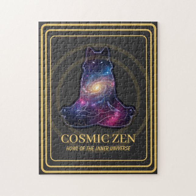 Quebra-cabeça Cosmic Zen Wolf – Meditating Galaxy Spirit Animal  (Vertical)