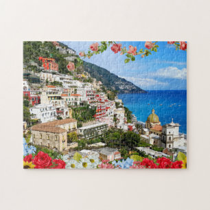 Quebra-cabeça Costa do Marfim de Positano Amalfi, Itália com fl