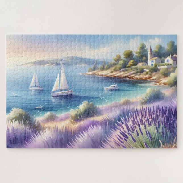 Quebra-cabeça Costa Mediterrânea de Lavanda com Velas (Horizontal)