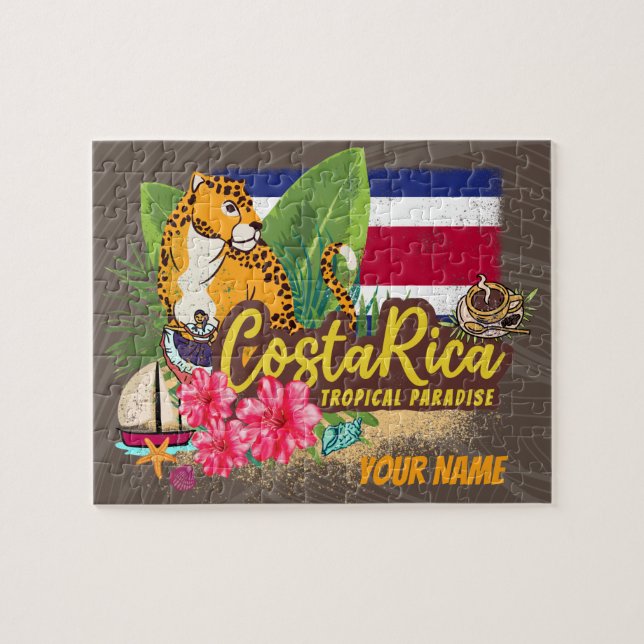 Quebra-cabeça Costa Rica retro grande bandeira de colheita de ga (Horizontal)