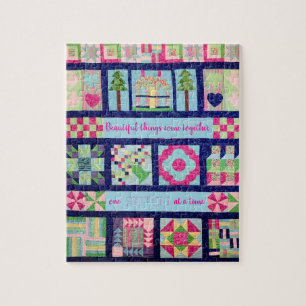 Quebra-cabeça Cotação Inspiracional Quilt de Patches Vintage