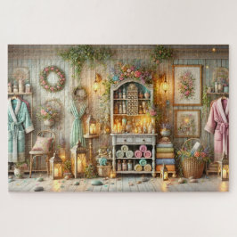 Quebra-cabeça Cottage Spa Retreat Decoração de Sala de Bem-Estar