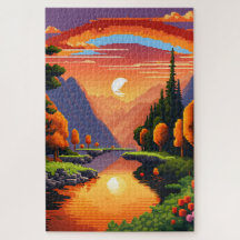 Coucher de soleil en pixel art