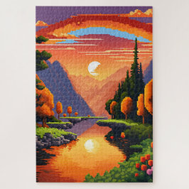 Quebra-cabeça Coucher de soleil en pixel art