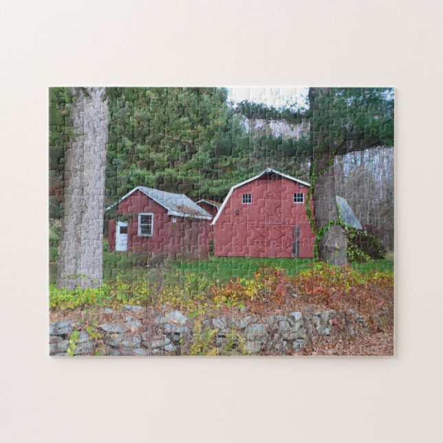 Quebra-cabeça Country Barn In Connecticut (Horizontal)