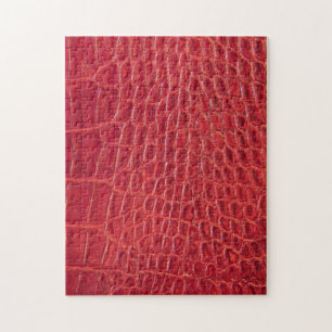 Quebra-cabeça Couro-jacaré vermelho-escura