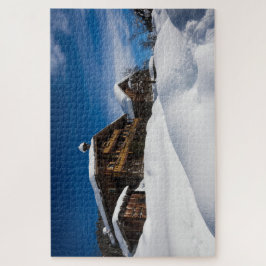 Quebra-cabeça Couros tradicionais de madeira em neve