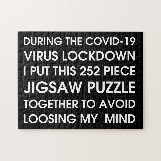 Quebra-cabeça COVID-19 ~ Tipografia Preta e Branca (Horizontal)