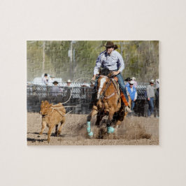 Quebra-cabeça Cowboy Rodeo Calf Roping Esportes Ocidentais