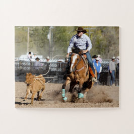 Quebra-cabeça Cowboy Rodeo Calf Roping Esportes Ocidentais