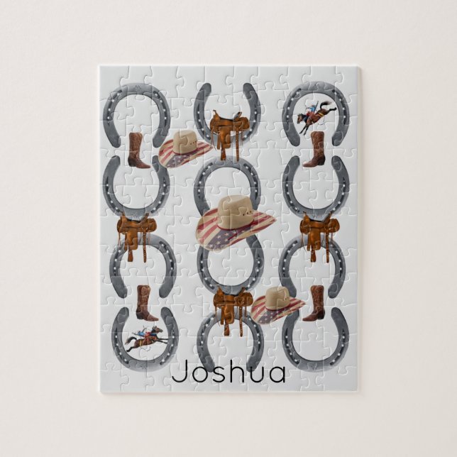 Quebra-cabeça Cowboy Saddle Horse Shoe Hat (Vertical)