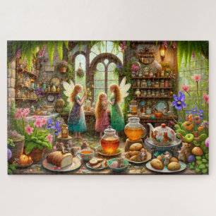 Quebra-cabeça Cozinha Encantada da Fada Chá e Tempo de Mel Magia