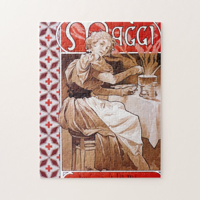 Quebra-cabeça Cozinhar feminino, Alphonse Mucha (Vertical)