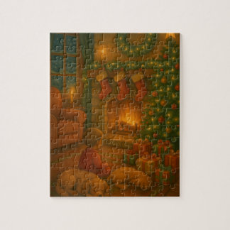 Quebra-cabeça Cozy Fireplace & Stockings