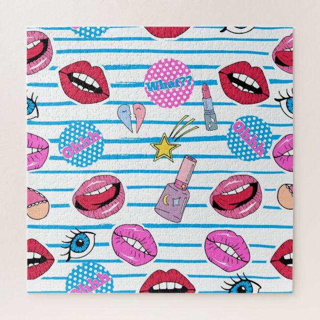 Quebra-cabeça Crachá de desenho: pop. (Vertical)