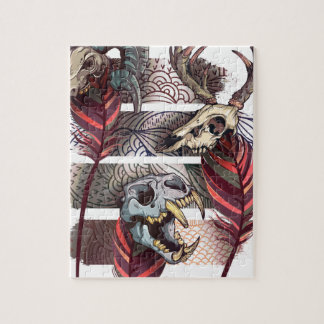 Quebra-cabeça Crânio animal do esqueleto da praga do horror