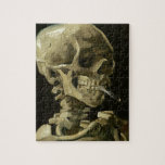 Quebra-cabeça Crânio com cigarro por Van Gogh<br><div class="desc">Pinturas expressionistas de Van Gogh: Crânio com pintura de Canvas de Cigarro queimado</div>