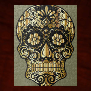 Quebra-cabeça Crânio de Açúcar Dia Mexicano da Arte Cultural Mor