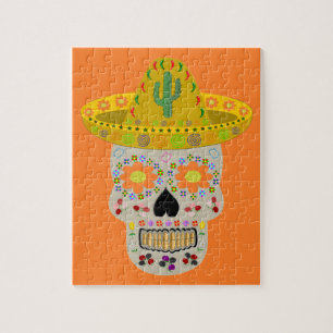 Quebra-cabeça Cranio do Dia dos Mortos Mexicano