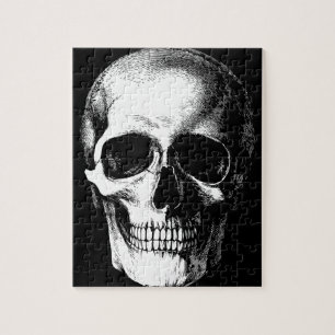 Quebra-cabeça Crânio Gótico, Dia das Bruxas Preto, Spooky