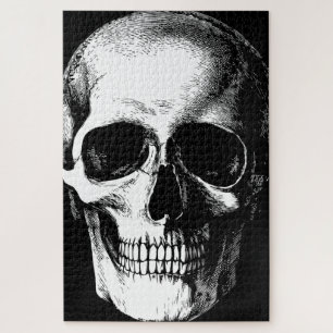 Quebra-cabeça Crânio Gótico, Dia das Bruxas Preto, Spooky