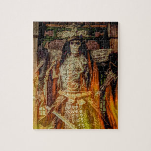 Quebra-cabeça crânio japonês do samurai da armadura do samurai