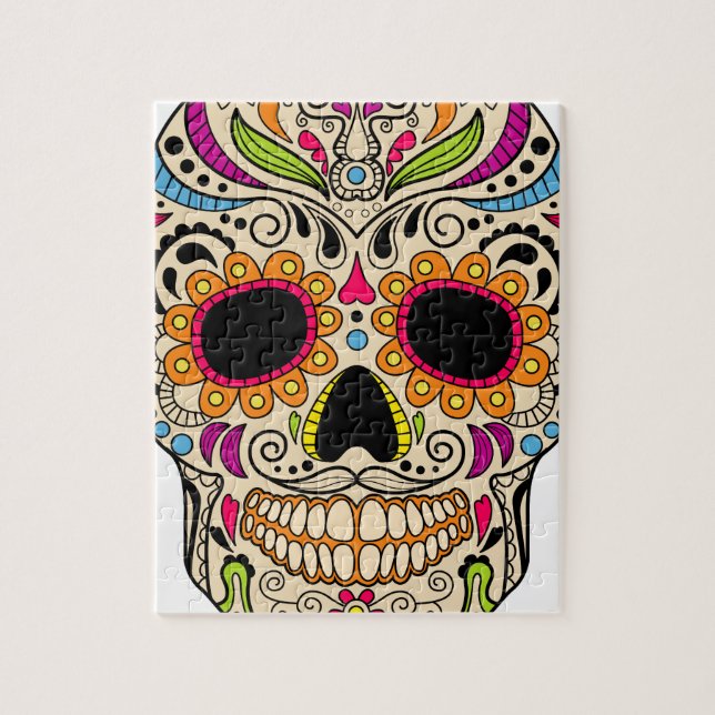 Quebra-cabeça Crânio mexicano da cor (Vertical)