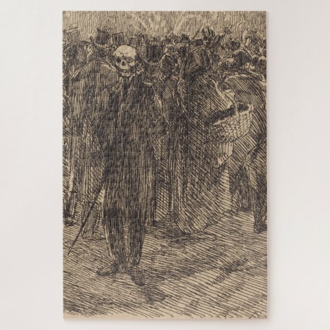 Quebra-cabeça Crânio na multidão (por Albert Besnard) (Vertical)