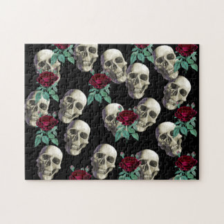 Quebra-cabeça Crânios e flores